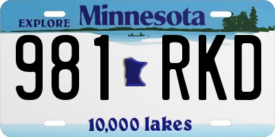 MN license plate 981RKD