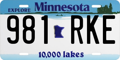 MN license plate 981RKE