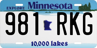 MN license plate 981RKG