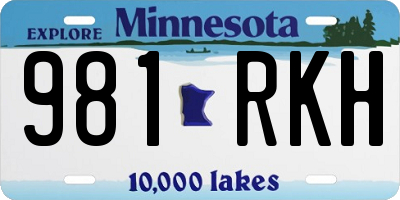 MN license plate 981RKH
