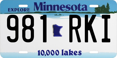 MN license plate 981RKI