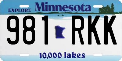 MN license plate 981RKK