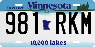 MN license plate 981RKM