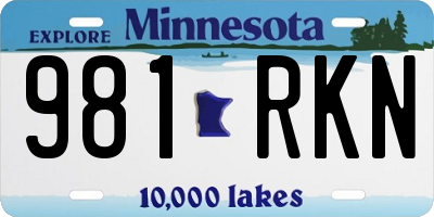 MN license plate 981RKN