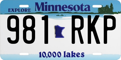 MN license plate 981RKP