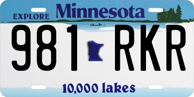 MN license plate 981RKR