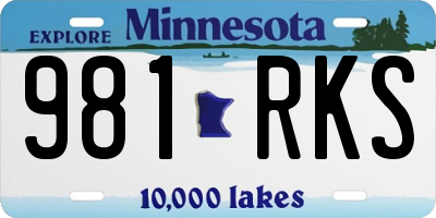 MN license plate 981RKS