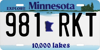MN license plate 981RKT