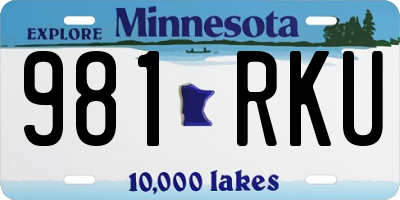 MN license plate 981RKU