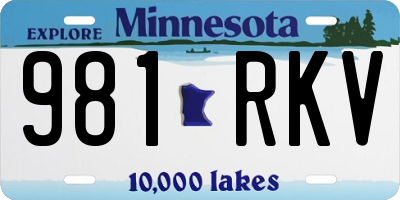 MN license plate 981RKV
