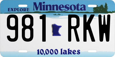 MN license plate 981RKW