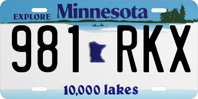 MN license plate 981RKX
