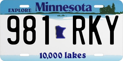 MN license plate 981RKY