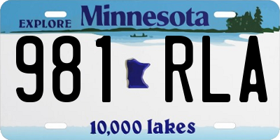 MN license plate 981RLA