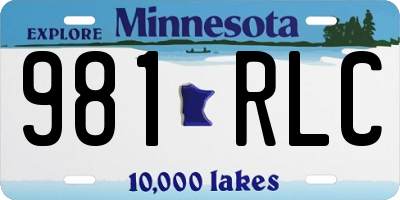 MN license plate 981RLC