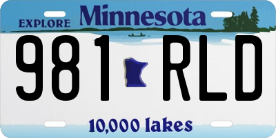 MN license plate 981RLD