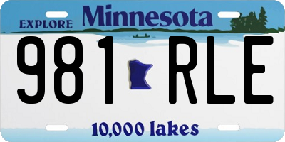 MN license plate 981RLE