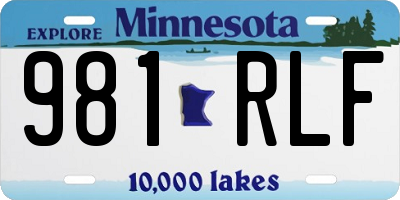 MN license plate 981RLF