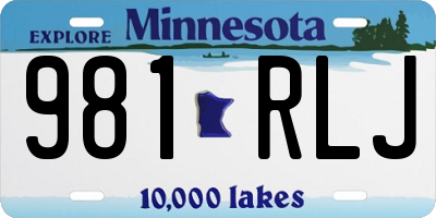 MN license plate 981RLJ