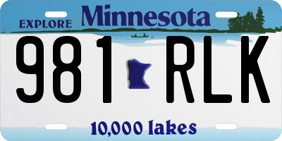 MN license plate 981RLK