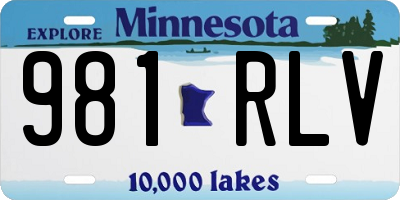 MN license plate 981RLV