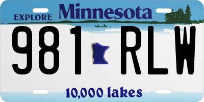 MN license plate 981RLW