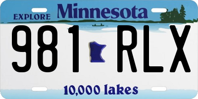MN license plate 981RLX