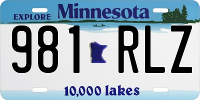 MN license plate 981RLZ