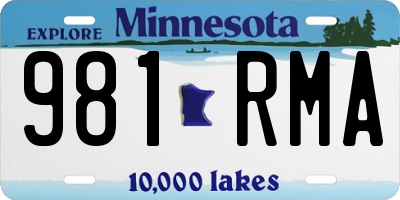 MN license plate 981RMA