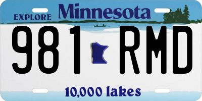 MN license plate 981RMD