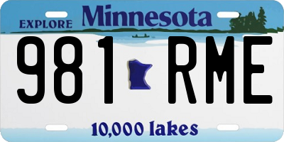 MN license plate 981RME