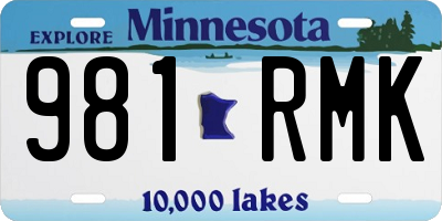 MN license plate 981RMK