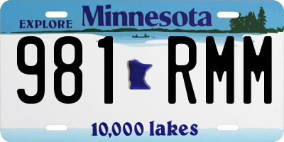 MN license plate 981RMM