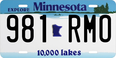 MN license plate 981RMO