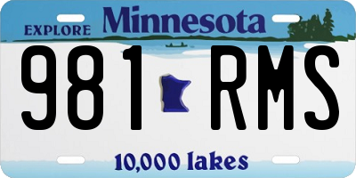 MN license plate 981RMS