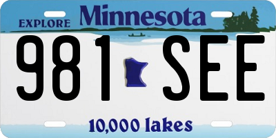 MN license plate 981SEE