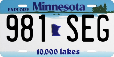 MN license plate 981SEG