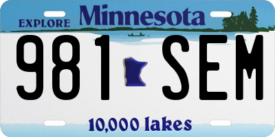 MN license plate 981SEM