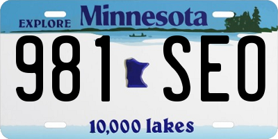 MN license plate 981SEO