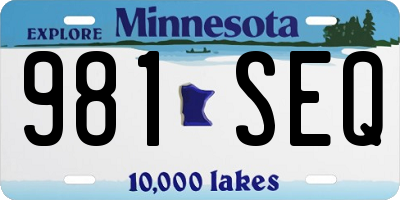 MN license plate 981SEQ
