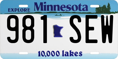 MN license plate 981SEW