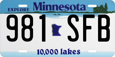 MN license plate 981SFB
