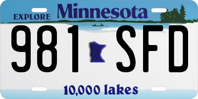 MN license plate 981SFD