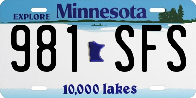 MN license plate 981SFS