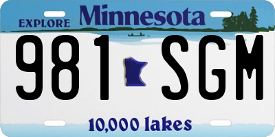MN license plate 981SGM
