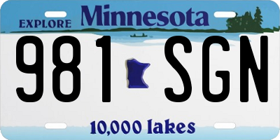 MN license plate 981SGN
