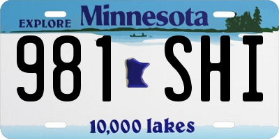 MN license plate 981SHI