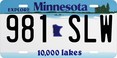 MN license plate 981SLW
