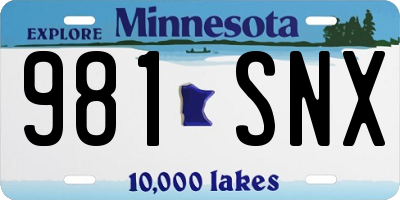 MN license plate 981SNX