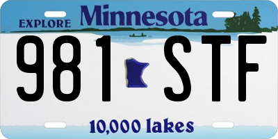 MN license plate 981STF